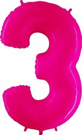 數字3閃亮桃色