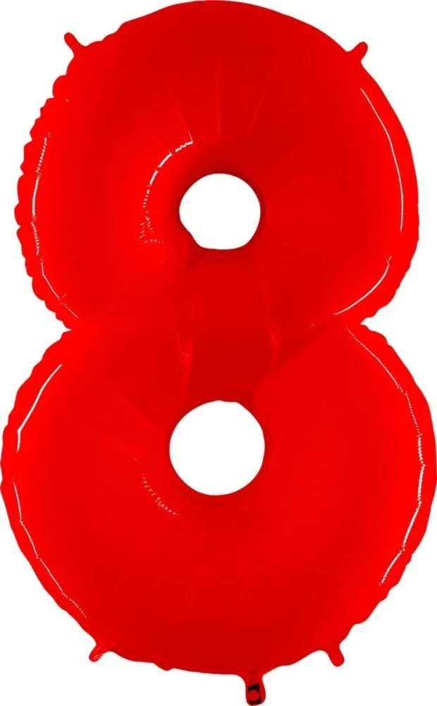 數字8閃亮大紅色