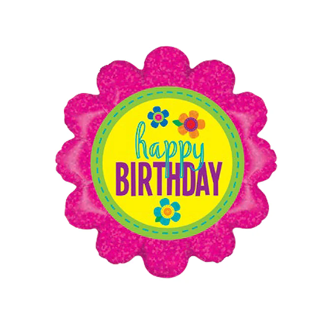 Birthday Button Flower Holog